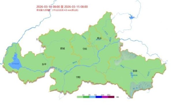 泰安市普降小雨