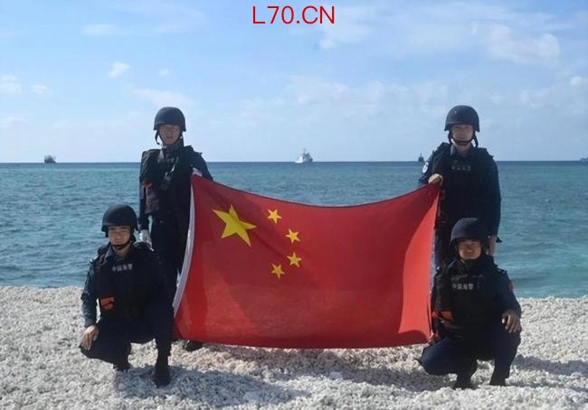 中国海警登铁线礁展示五星红旗 果断执法宣示主权