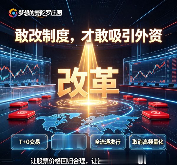 想要吸引外资来投资中国股市: 第一, 改变交易制度, 实行散户T+0