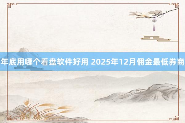 年底用哪个看盘软件好用 2025年12月佣金最低券商