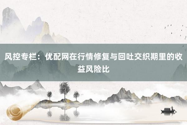 风控专栏：优配网在行情修复与回吐交织期里的收益风险比