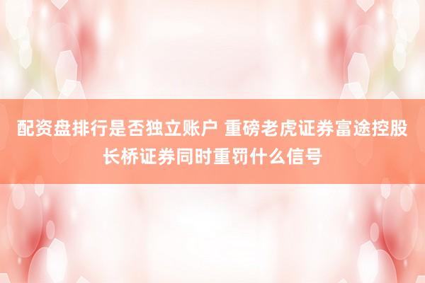 配资盘排行是否独立账户 重磅老虎证券富途控股长桥证券同时重罚什么信号