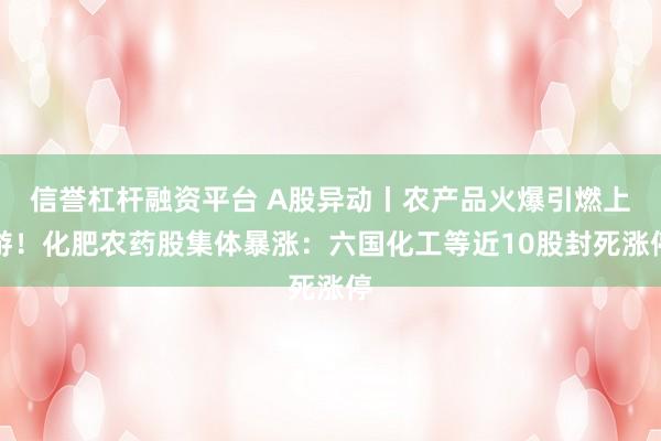 信誉杠杆融资平台 A股异动丨农产品火爆引燃上游！化肥农药股集体暴涨：六国化工等近10股封死涨停
