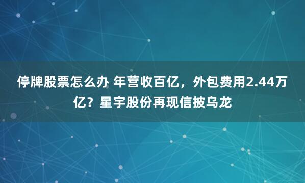 停牌股票怎么办 年营收百亿,外包费用2.44万亿?星宇股份再现信披乌龙
